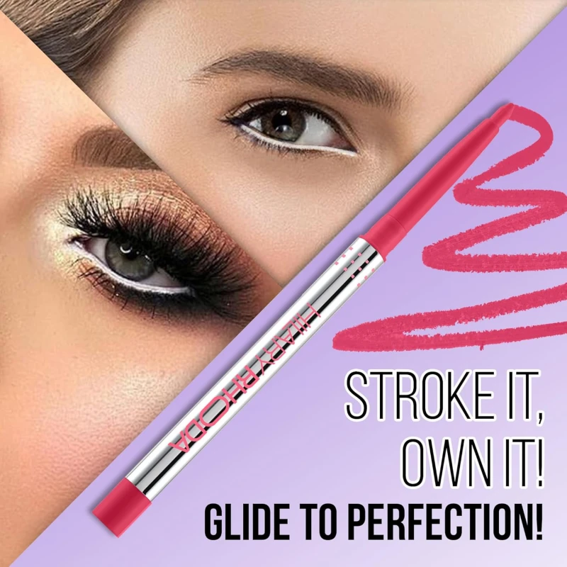Hilary Rhoda Stroke It Eye Pencil | Coloured Eyeliner and Kajal Pencil | Easy Glide & Quick-Drying Formula | Matte Finish | Built-in Sharpener | 0.26g (Wild Pink | Shade 02) thumbnail 3